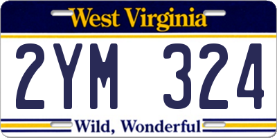 WV license plate 2YM324