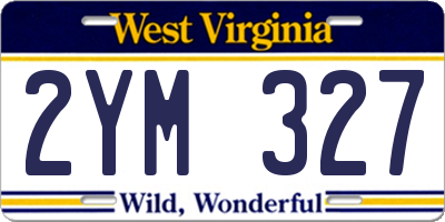WV license plate 2YM327