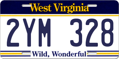 WV license plate 2YM328