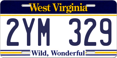 WV license plate 2YM329