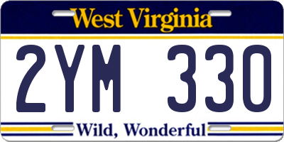 WV license plate 2YM330