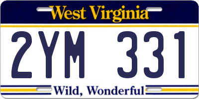 WV license plate 2YM331