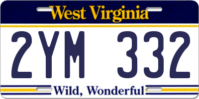 WV license plate 2YM332