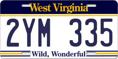 WV license plate 2YM335