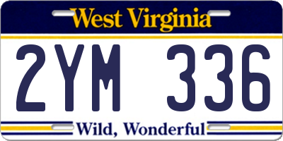 WV license plate 2YM336