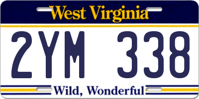 WV license plate 2YM338