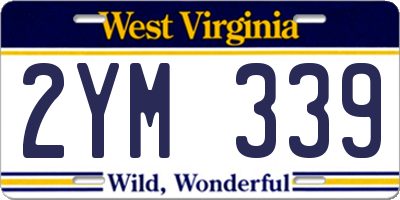 WV license plate 2YM339