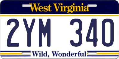 WV license plate 2YM340
