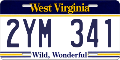 WV license plate 2YM341