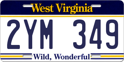 WV license plate 2YM349