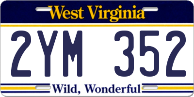 WV license plate 2YM352