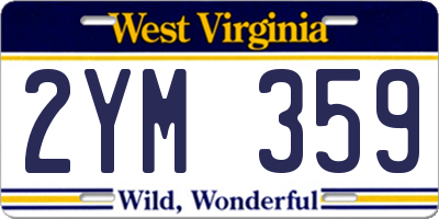 WV license plate 2YM359