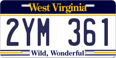 WV license plate 2YM361