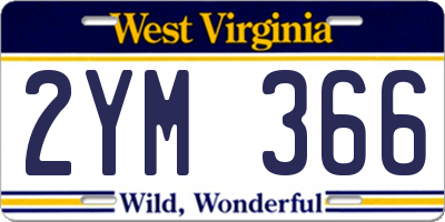 WV license plate 2YM366