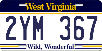 WV license plate 2YM367