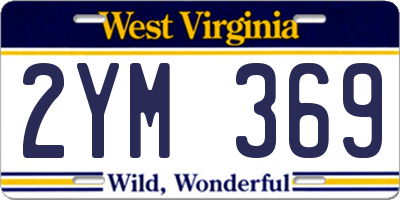 WV license plate 2YM369