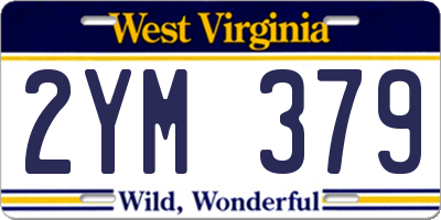 WV license plate 2YM379