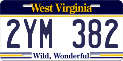 WV license plate 2YM382