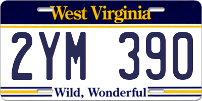 WV license plate 2YM390