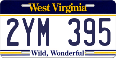 WV license plate 2YM395