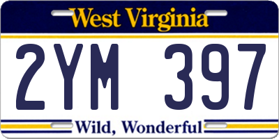 WV license plate 2YM397