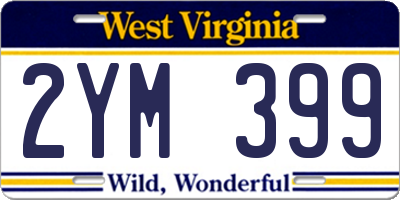 WV license plate 2YM399