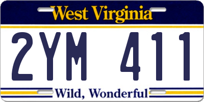 WV license plate 2YM411