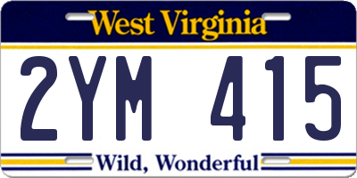 WV license plate 2YM415