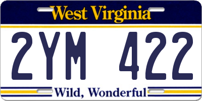 WV license plate 2YM422