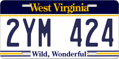 WV license plate 2YM424