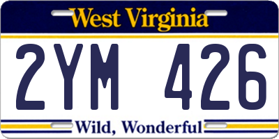 WV license plate 2YM426