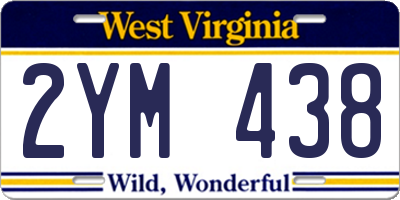WV license plate 2YM438