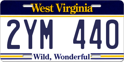 WV license plate 2YM440