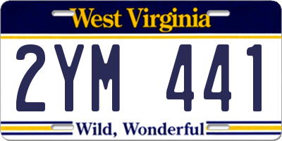 WV license plate 2YM441