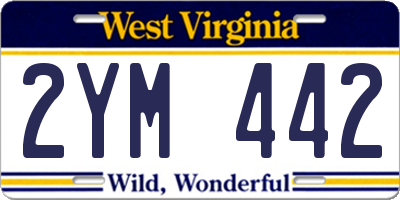WV license plate 2YM442