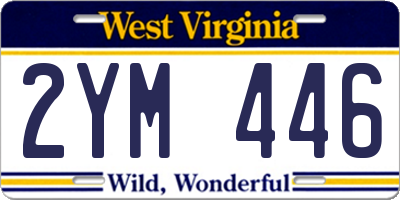 WV license plate 2YM446