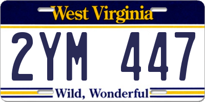 WV license plate 2YM447