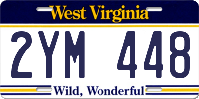 WV license plate 2YM448