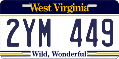 WV license plate 2YM449