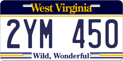 WV license plate 2YM450