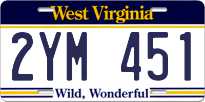 WV license plate 2YM451