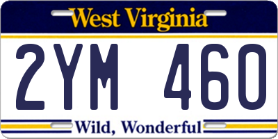 WV license plate 2YM460