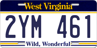 WV license plate 2YM461