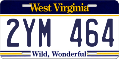 WV license plate 2YM464