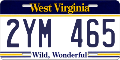 WV license plate 2YM465