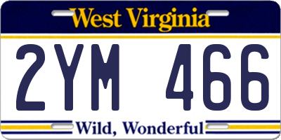 WV license plate 2YM466