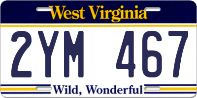 WV license plate 2YM467