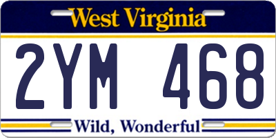 WV license plate 2YM468