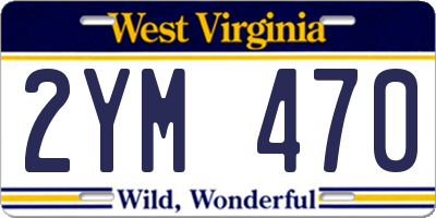 WV license plate 2YM470