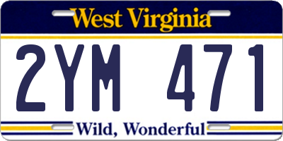 WV license plate 2YM471